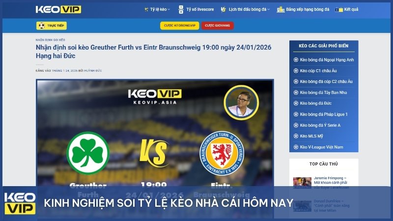 Kinh nghiệm soi tỷ lệ kèo nhà cái hôm nay